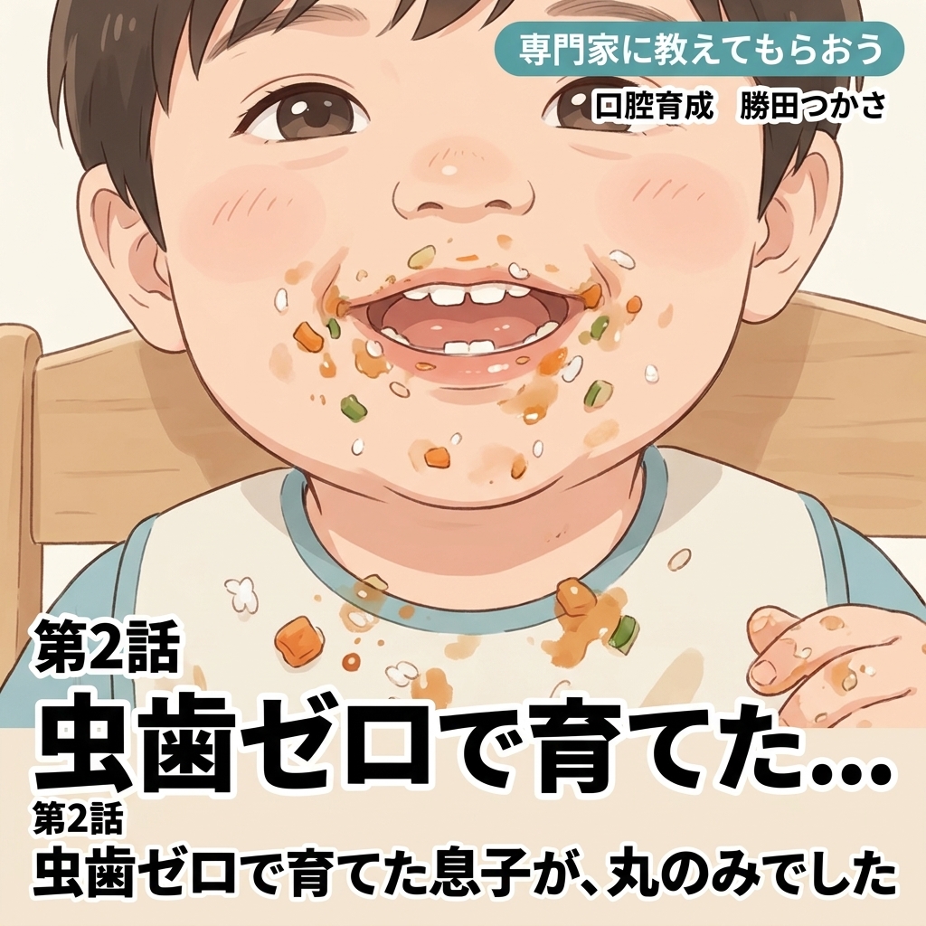 虫歯ゼロで育てた息子が、丸のみでした 紙芝居 9