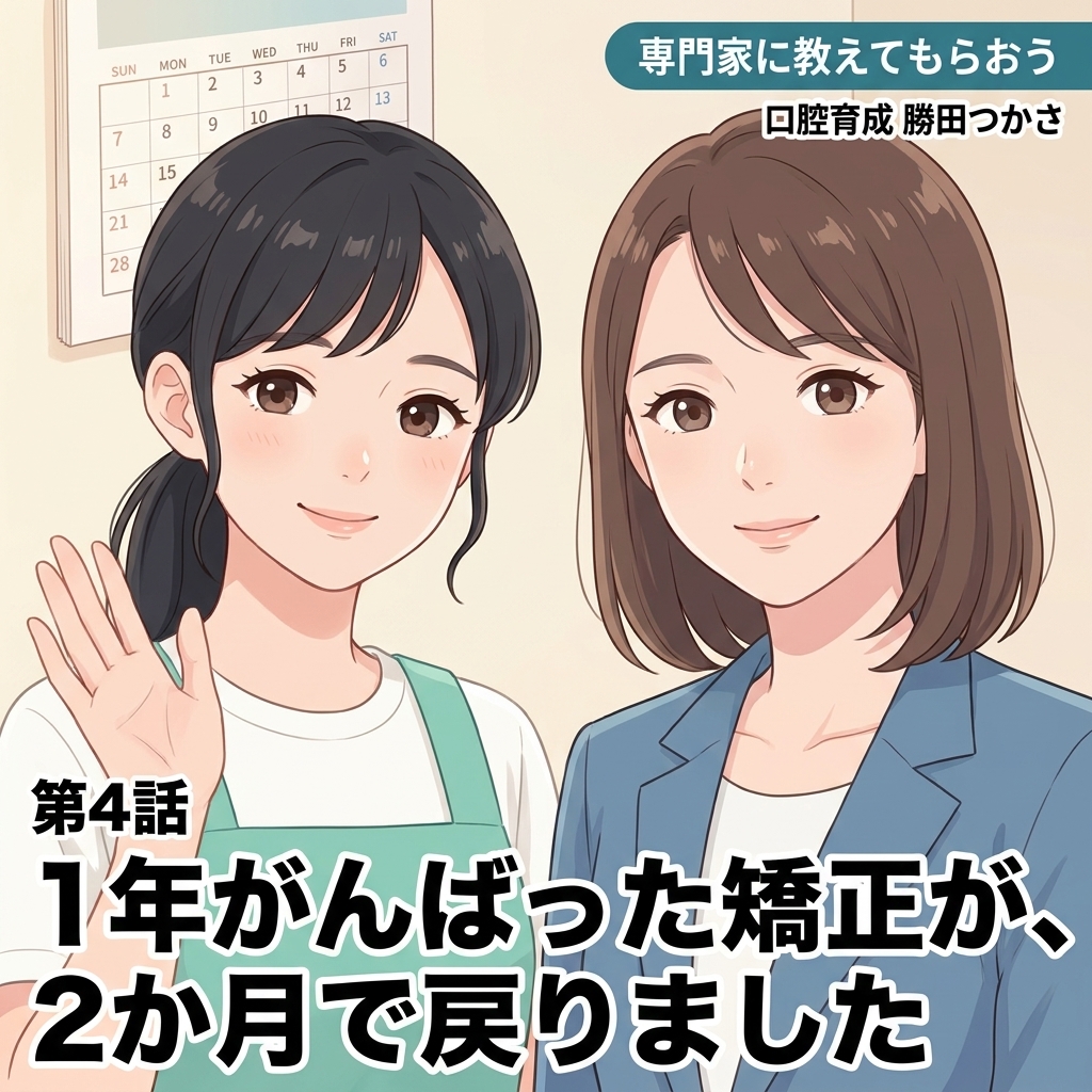 1年がんばった矯正が、2か月で戻りました 紙芝居 1